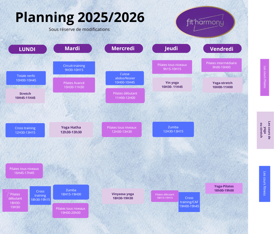 Planning des cours collectifs