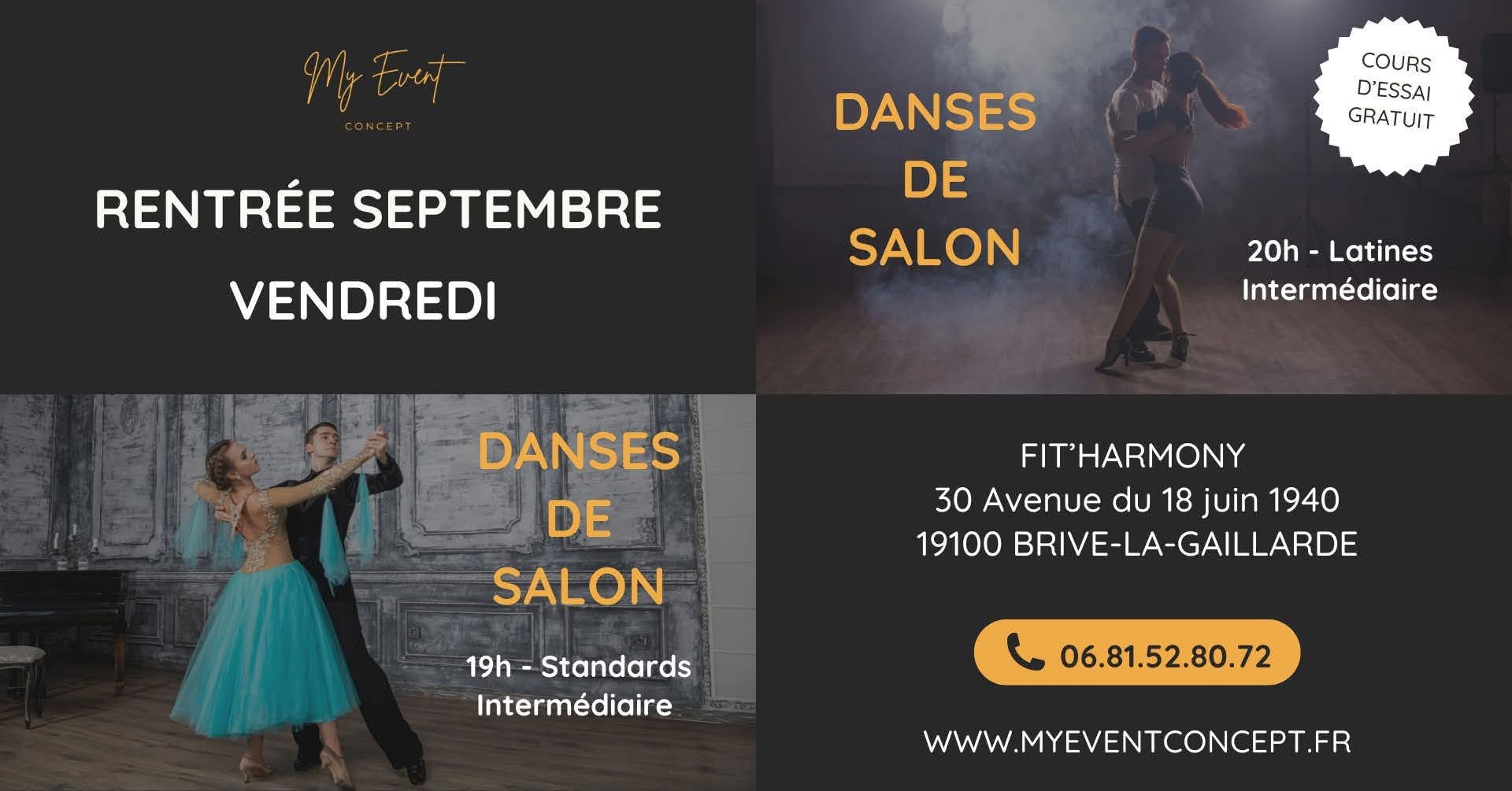 Danses de salon Fit'Harmony à Brive : cours latines et standards, rentrée septembre, essai gratuit.